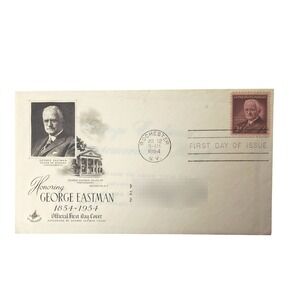 1954 George‎ Eastman First Day Cover Photography Stamp Rochester NY ArtCraft FDC